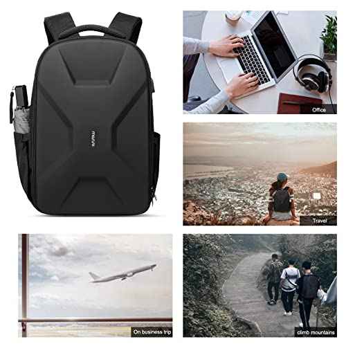 MOSISO 15.6-16 inch 35L Laptop Backpack with USB Charging Port for Women Men, Waterproof Hardshell Travel Business Computer Bag, Anti-Theft Daypack with Luggage Strap, Black