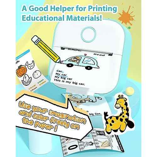 Phomemo Sticker Printer- T02 Print Pods Mini Sticker Printer Maker, Inkless Machine Portable, Bluetooth Thermal Pocket Photo Maker for Study Notes, Daily, Photos, DIY, Green