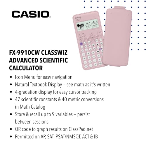 Casio FX-9910CW-PK-W-IT Scientific Calculator with Natural Textbook Display