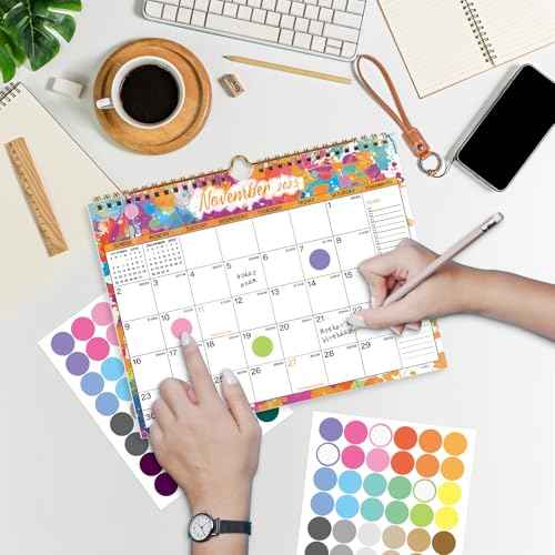 Calendar 2025-2026, 18 Months Wall Calendar July 2025 to Dec 2026 Calendar with Julian Dates, 11" X 8.5" (Colorful)