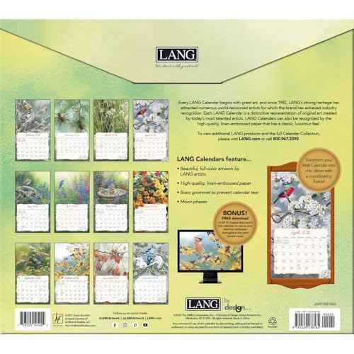 Lang Companies, Songbirds 2026 Wall Calendar by Susan Bourdet, 13.4'' X 12'', 12-Month Calendar with Stapled Binding