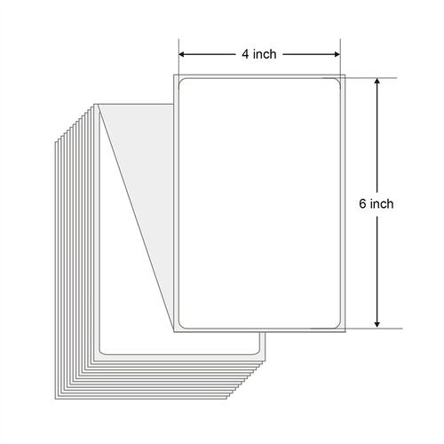 [4 Stacks, 4000 Labels] RBHK Fanfold Labels 4x6 Direct Thermal Shipping Labels, White Perforated Mailing Postage Labels, Permanent Adhesive, Zebra Compatible, 1000 Labels per Stack