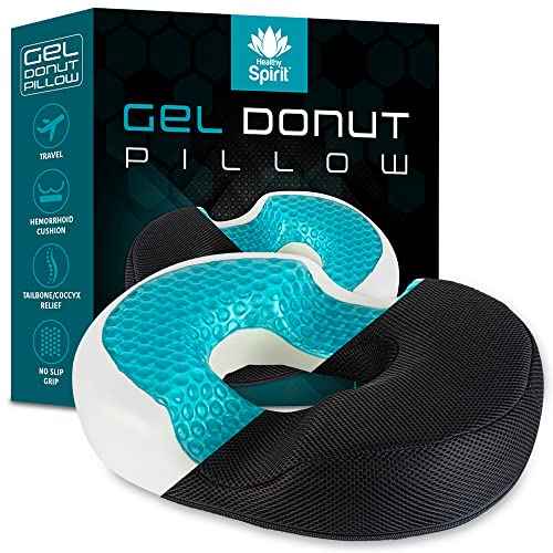 Gel Donut Pillow| Lifting Cushion | Donut Cushion for Tailbone Hemorrhoid Cushion Coccyx Sciatica Pregnancy Cushion, Black