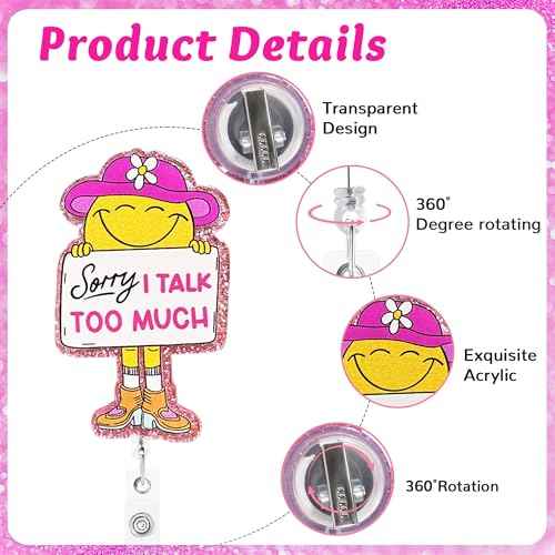 36 PCS Nurse Badge Reel Bulk Funny Retractable Badge Holders with Alligator Clips RN ICU MA LPN Badge Buddy Nursing Students Badge Accessories for Work