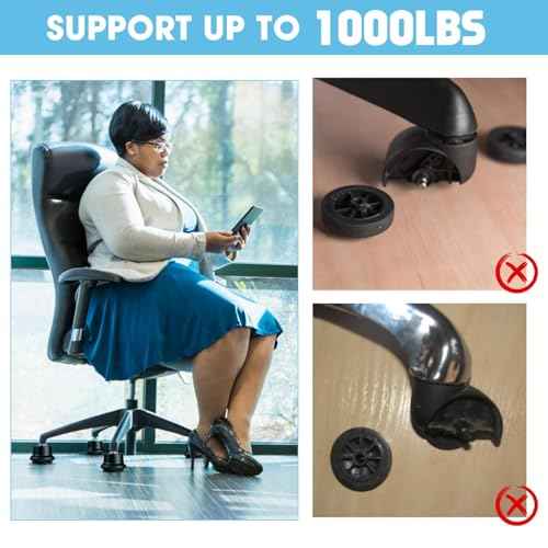 Bell Glide Replacements Office Chair, Caster Wheels and Glides Stopper, Casters Replacement Feet with Separate Self Adhesive Felt Pads, Wheel for Carpet (15)