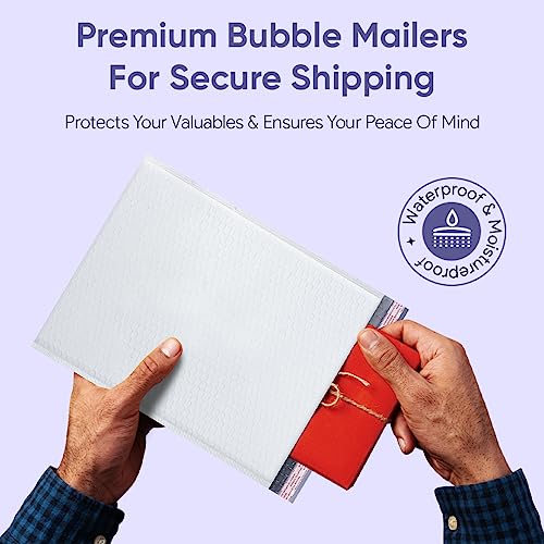 BAYLUE 10.5x16 Bubble Mailers - White Self Seal Padded Envelopes 100 Pack