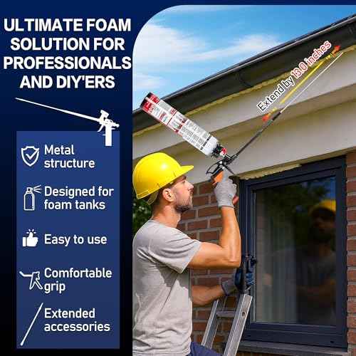 foam gun with 34 cm stainless steel extension tube (two pack)