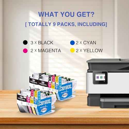 Paeolos LC3019XXL Ink Cartridges Replacement for Brother LC3019 XXL Ink Cartridges for Brother MFC-J5330DW MFC-J6530DW MFC-J6930DW MFC-J6730DW Printers (9-Pack, 3BK/2C/2M/2Y)