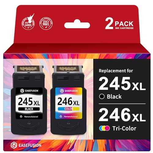 245XL 246XL Combo Pack Replacement for Canon Ink 245 246 PG-245 XL PG-245XL Black Color Ink Cartridges for Canon Pixma MX490 MX492 MG2522 TR4520 TS3322 TS202 MG2500 TS3122 TR4500 Printer