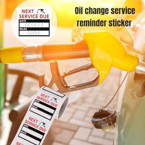 300 Pieces Oil Change Stickers, Service Reminder Labels, Auto Maintenance Service Due Reminder Stickers Labels, 2 x 2 Inch, 1 Roll (Black)
