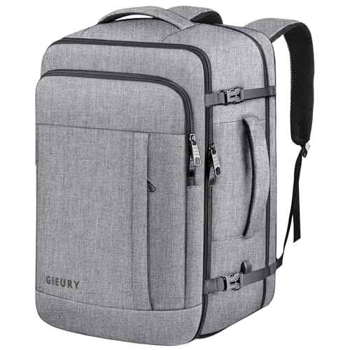Travel Backpack, Extra Large 50L Expandable Backpack for Men Women, Carry On Backpack For Airplanes, Travel Essentials Luggage Suitcase Daypack Travel Gift Weekender Bag, Grey