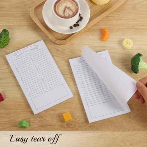 2 Pack Grocery List Magnet Pad for Fridge with Pen Holder, Totally 120 Sheets Magnetic Note Pad for Fridge Full Back Magnet Shopping List, To Do List, Memo Notepads, 4.5x7.5(Blank Design)