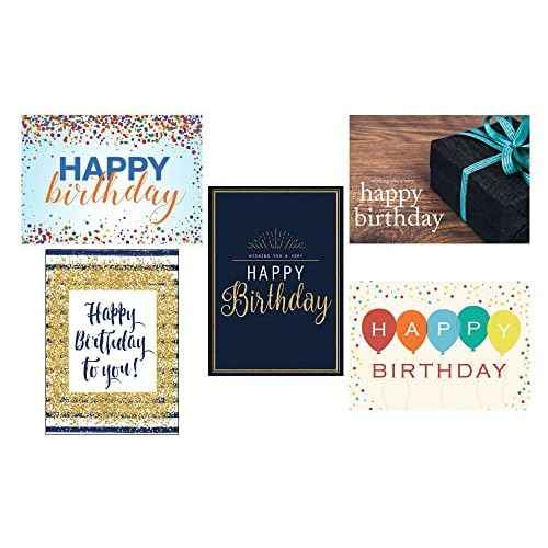 CEO Cards - Business Birthday Greeting Card Assortment, 5 Cards of Each Design, 5x7 Inches, 25 Cards & 26 White Envelopes (VP1702)