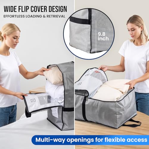 Gray Moving Bags 2 Pack with Adjustable Backpack Straps | Lightweight & Durable Storage
