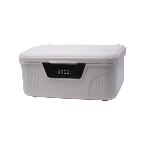 Mairuker Lockable Double-Layer Storage Box with Password – Plastic Organizer for Home, Office, Medicine & Personal Items – Minimalist Style Storage Case- White