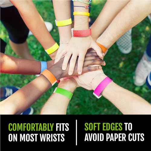 600 WristCo Tyvek Wristbands for Events, 6-Color Variety Pack ? Tamper-Proof Design Prevents Reuse ? Premium-Grade Bracelets for Hospital & Medical ID, Party, VIP Identification
