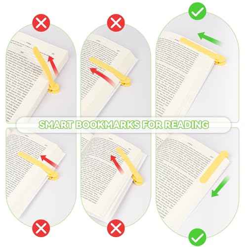 6 PCS Automatic Bookmark, Smart Bookmarks for Women Men Book Accessories Silicone Book Mark Bible Book Markers Book Marks for Reading Book Lovers Gifts Bookish Gifts Birthday Party Favors for Kids, C