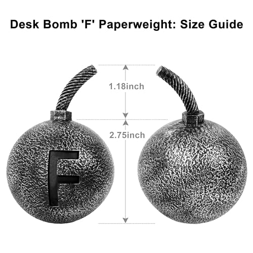 F Bomb Initial Paperweight - Humorous Office Desk Decor Gift for Co-Workers & Boss