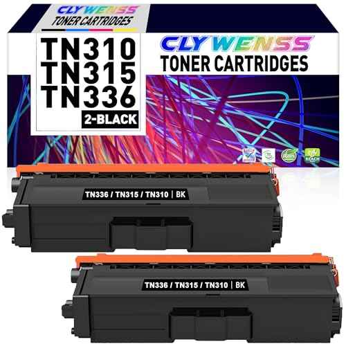 Compatible Toner Cartridge Replacement for Brother TN336 TN315 TN336BK TN315BK for HL-L8350CDW HL-4150CDN HL-L8350CDWT MFC-L8850CDW MFC-9970CDW DCP-L8400CDN Printer (Black, 2-Pack)