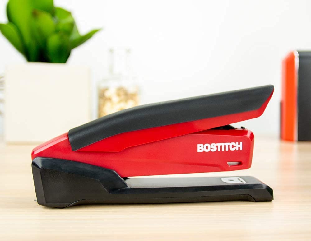Bostitch Stapler - InPower, One Touch Heavy Duty Red Office Stapler with Built-in Staple Remover, 20 Sheet Capacity, 1260 Staples Included