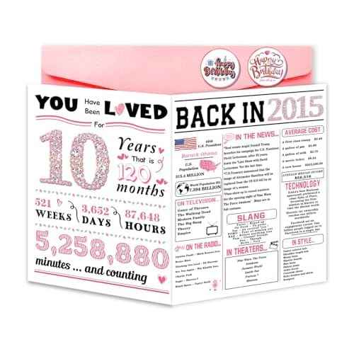 10th Birthday Card, Funny 10th Birthday Decorations for Girls, Happy 10 Year Old Birthday Gift for Daughter,Great 10th Birthday Gifts Idea for Her