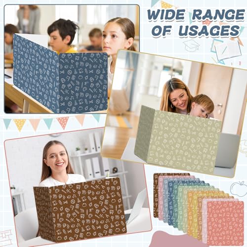 gisgfim 24 Pack Privacy Shields for Student Desk Colorful Desk Dividers Durable Privacy Folders Testing Dividers Shield Study Boards Panel Partition for Classroom Teacher Back to School Supplies