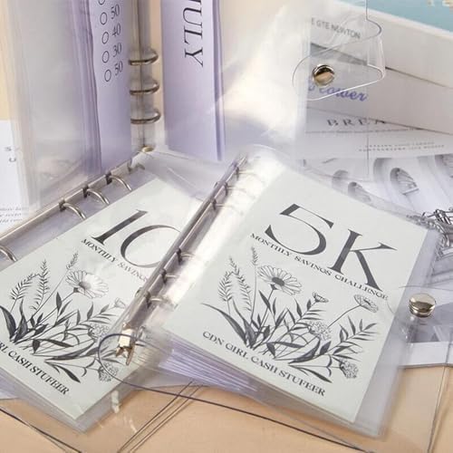 12-Month Money Saving Challenge Binder by [Brand Name] - 10K Savings Book with Loose Leaf Envelopes