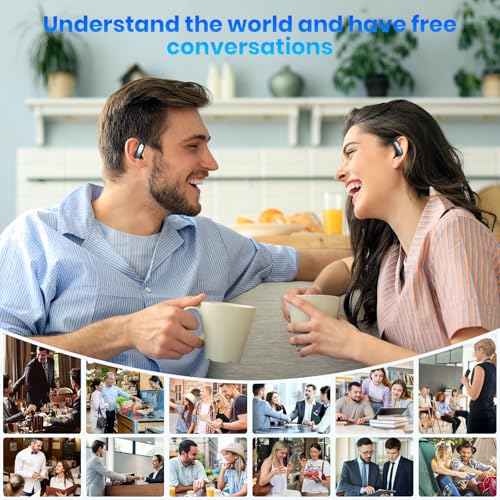 AI Translation Earbuds Real Time: OWS 3-in-1 Translator Earbuds for iOS & Android, Supporting 144 Languages with 60-Hour Battery Translator Headphones for Travel Business Meetings & Learning