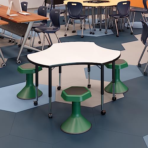 Learniture Backless Active Learning Stool for Office Desks and Classrooms, Active Learning Wobble Chair with Rocking Motion, 18" H, Seafoam
