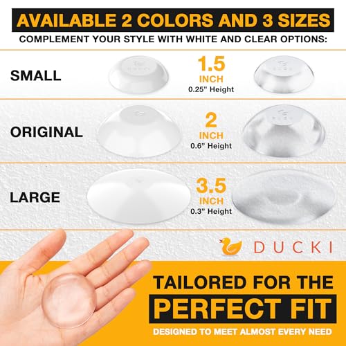 Ducki Clear 2-Inch Wall Door Knob Protectors 4-Pack | Self-Adhesive Door Stopper