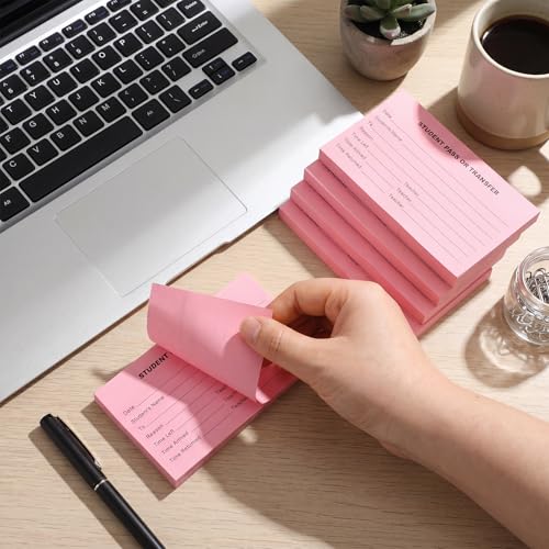 Pink Student Pass Transfer Book 10-Pack Classroom Hallway Passes