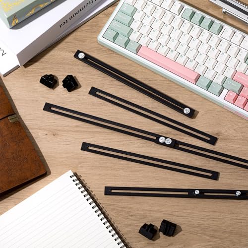 Humyoun 12 Pcs Metal Adjustable File Cabinet Rails Set Black 10-18 Inch - Compatible with Various Cabinets