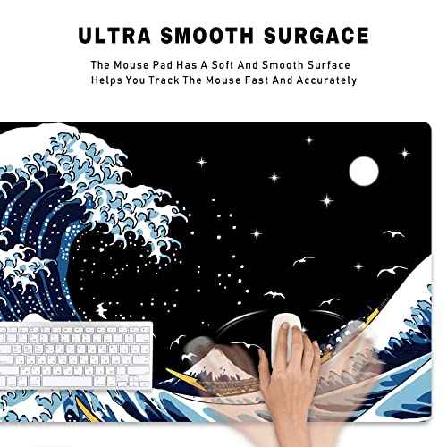 Extra-Large Extended Gaming Mouse Pad, Full Desk Mousepad for 48x24 Inch Computer Desk, XXL XXXL Keyboard Protector Mat, Office Desktop Decor