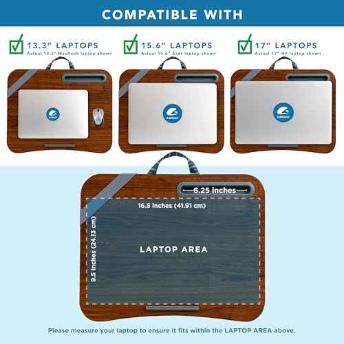 LAPGEAR Designer Lap Desk with Phone Holder and Device Ledge - Arrow Stripes - Fits up to 15.6 Inch Laptops - Style No. 45411