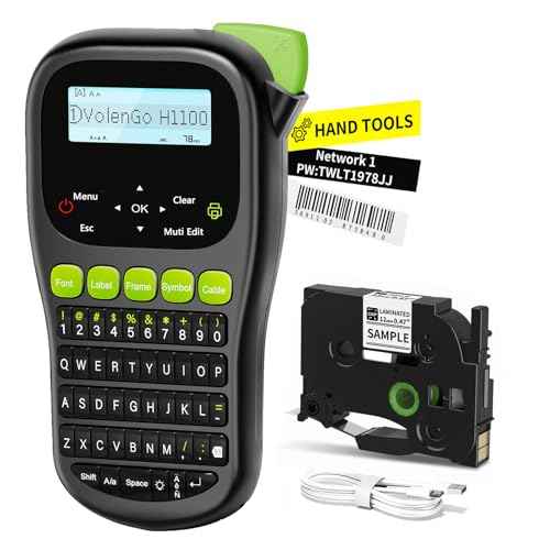 Label Maker Waterproof-Labels, Wire Cable Label Maker, Labeler Machine with Tapes Laminated, H1100 Handheld Labeling Maker with Backlit-LCD & One-Touch Key, Home Industrial Office Organization