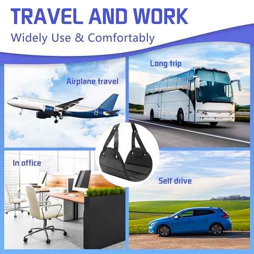 2-Pack Airplane Foot Hammock for Plane Travel - Travel Essentials Length Adjustable Airplane Foot Rest Under Desk -Long Flight Must Haves