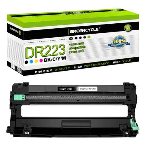 greencycle 1 Pack DR223 Compatible Drum Unit Replacement for DR223CL DR-223CL DR-223 Drum Work with MFC-L3770CDW MFC-L3750CDW HL-L3230CDW HL-L3270CDW HL-L3290CDW Printer (Universal BK/C/M/Y)