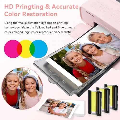 Compatible with Canon Selphy CP1500 CP1300 Ink and Paper, 4x6 Inch KP-108IN KP108 for Selphy CP1500 CP1300 CP1200 CP1000 CP910 CP900 CP810, 100mm x148 mm (3 Ink +108 Sheets Photo Paper)