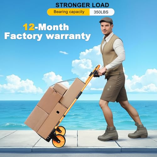 350 LB Capacity Upgraded Folding Hand Truck Dolly,Portable Dolly Cart with Telescoping Handle£¬Rubber Wheels and Aluminum Wheel Frame for Moving,Shopping,Travel,Office Use.