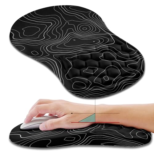 Hokafenle KM01 Topographic Contour Ergonomic Mouse Pad Wrist Support, Pain Relief