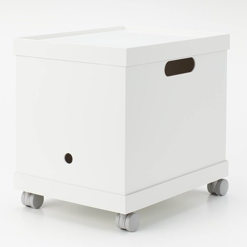 MUJI 44902868 Polypropylene File Box Standard Caster Lid White Gray, 9.8 in Width