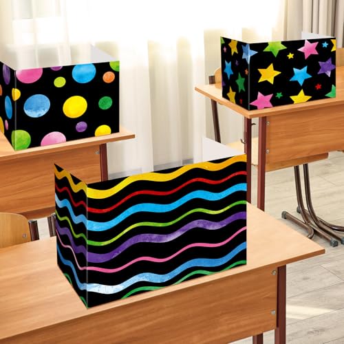 24 Pack Classroom Privacy Folders for Students, Chalkboard Design, Desk Dividers