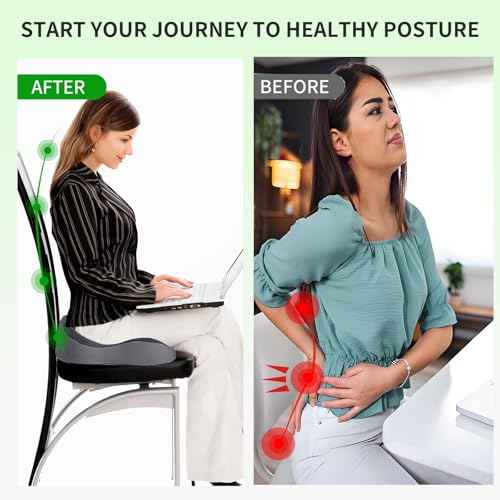 Memory Foam Buttocks Cushion for Office Chair Truck Driver Truck Seat Cushion Ergonomic Driver Seat Cushion with Lumbar Support & Sciatica Back Pain Relief, Car Seat Cushions for Driving