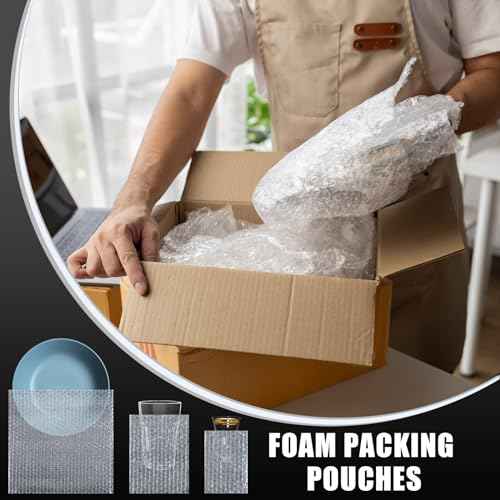 100 Pcs 5 Sizes Bubble Pouches Bags Bubble Bags for Shipping Packing Cushion Wrap Pockets Moving Supplies for Dishes and Glasses, China Cups, Glassware Mugs Packaging(Mixed Size,Clear)
