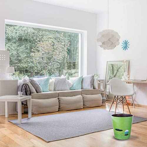 10L/2.64 Gallon Trash Can, Decorative Waste Basket, PU Leather Waste Paper Basket, Waterproof Garbage Can for Bathroom, Bedroom, Office, Kitchen and Living Room - Golf