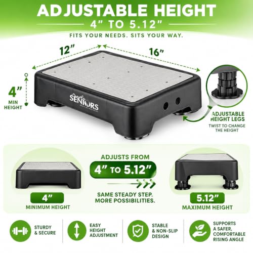 Gray Small Step Stool for Adults - Heavy Duty Anti-Slip Platform, Supports 550 lbs