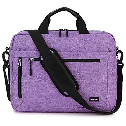 RAVUO Laptop Bag for Women, 15.6 inch Lightweight Shoulder Bag Water Resistant Shockproof Laptop Sleeve Case Business Briefcase with Shoulder Strap Purple