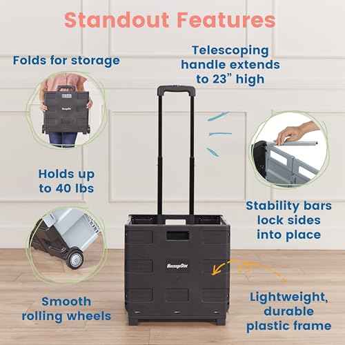 ECR4Kids Universal Rolling Cart, Mobile Storage, Black