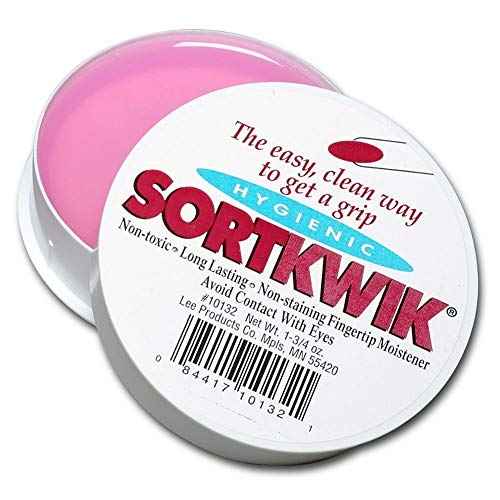 LEE 10132 Sortkwik Fingertip Moisteners, 1 3/4 oz, Pink, 2 per Pack, Sold as 6 Pack, 12 Count Total