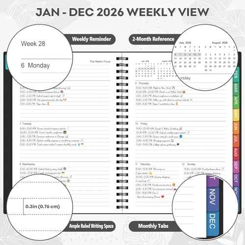 2026 Planner ? 2026 Planner Weekly and Monthly: Jan. 2026 - Dec. 2026, 8.5" x 11", 2026 Calendar Planner with Monthly Tabs, Flexible Cover, Thick Paper, Inner Pocket for School Office Supplies